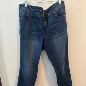 INC International Concept Woman 5 pocket straight slim tech fit denim, size 16WP